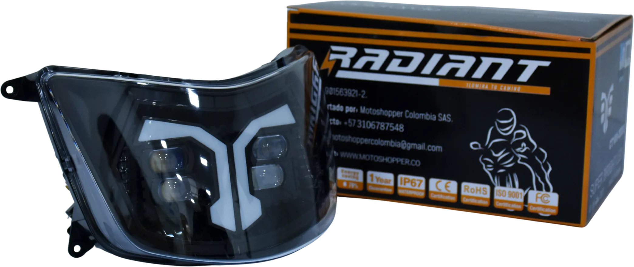 FAROLA BOXER CT 100 - 4 LED CON DIREC- CIONAL - BL/AMA - RADIANT