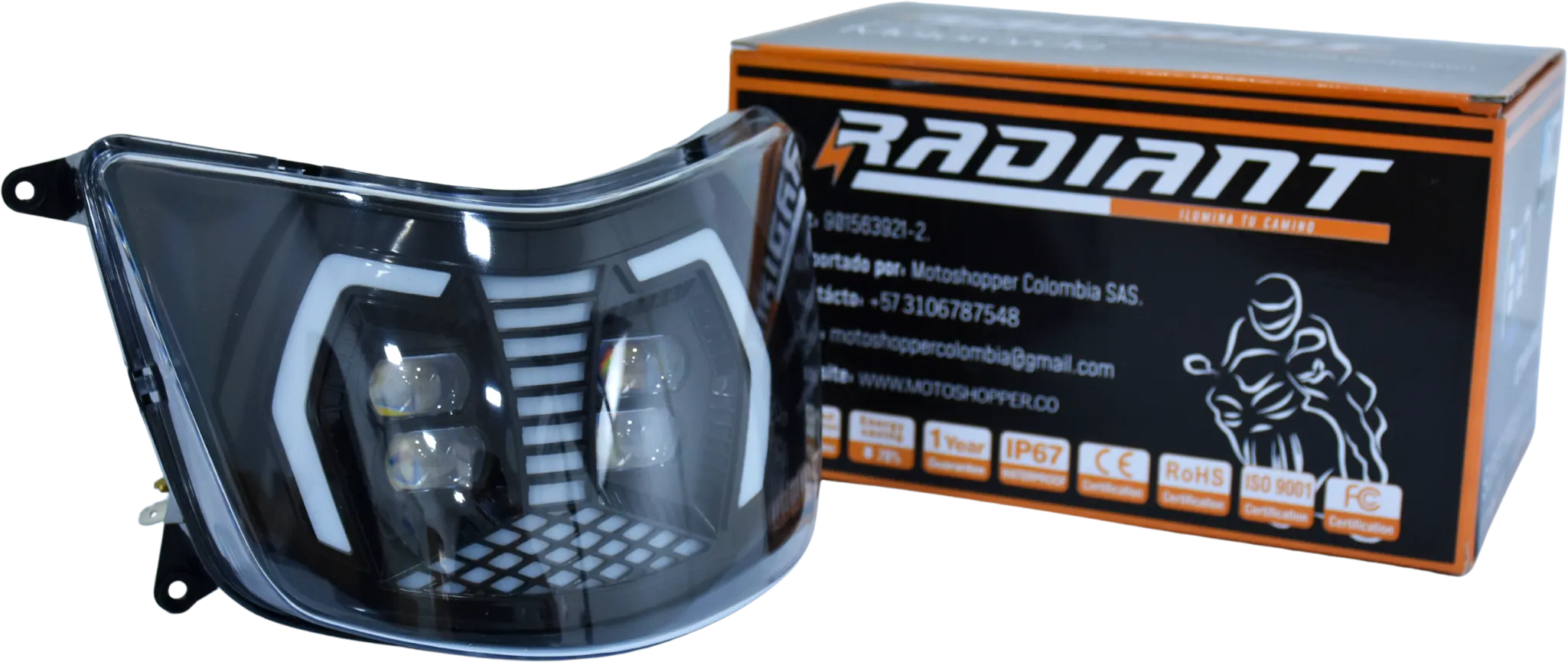 FAROLA BOXER CT 100 - 4 LED CON DIREC- CIONAL - AZ/BL - RADIANT