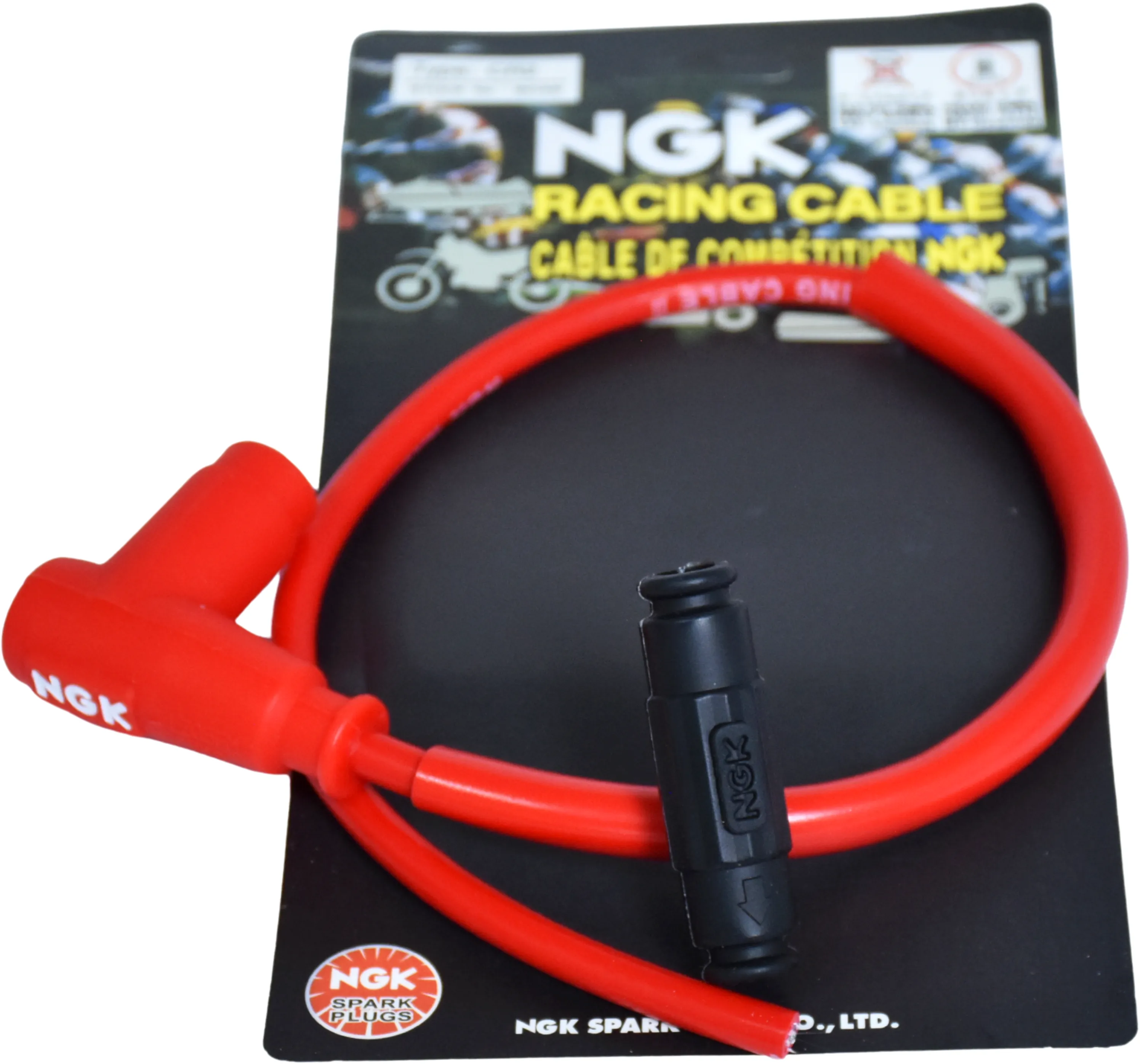 CABLE DE ALTA RACING CON CAPUCHON NGK - ROJO