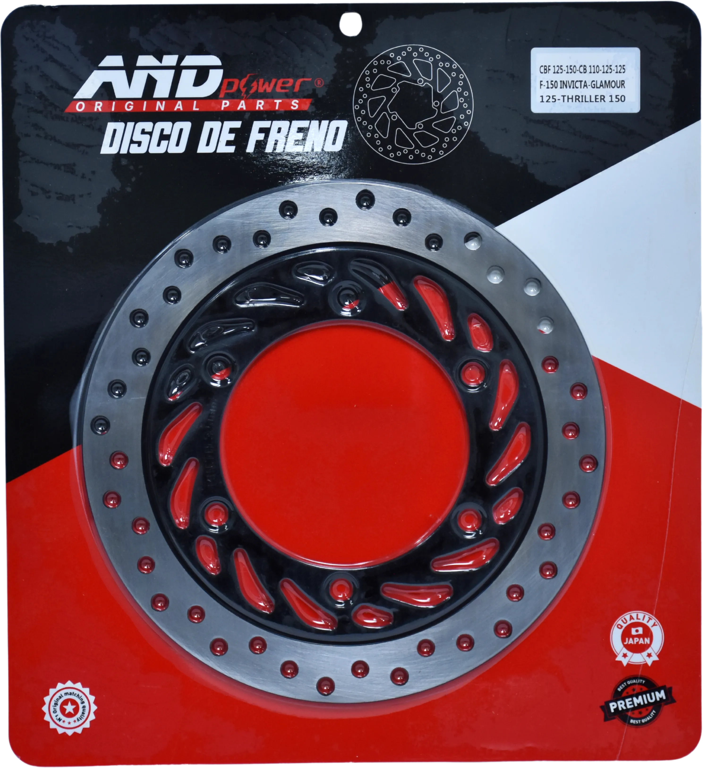 DISCO FRENO DEL CB 110/CBF 125/150/ GLAMOUR 125/THERILLER 150 - AND POWER