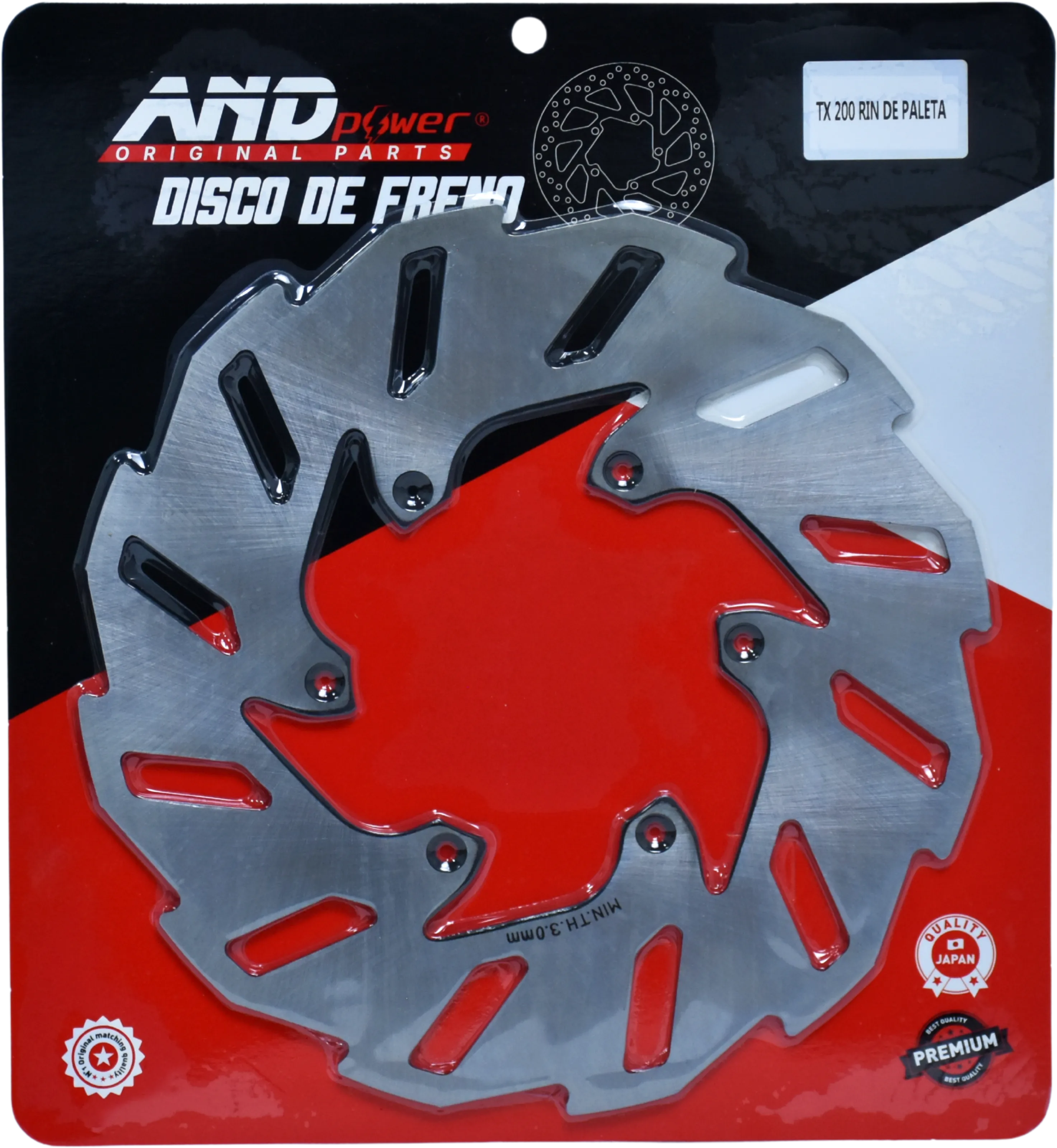 DISCO FRENO DEL. TX200 PALETAS - AND POWER