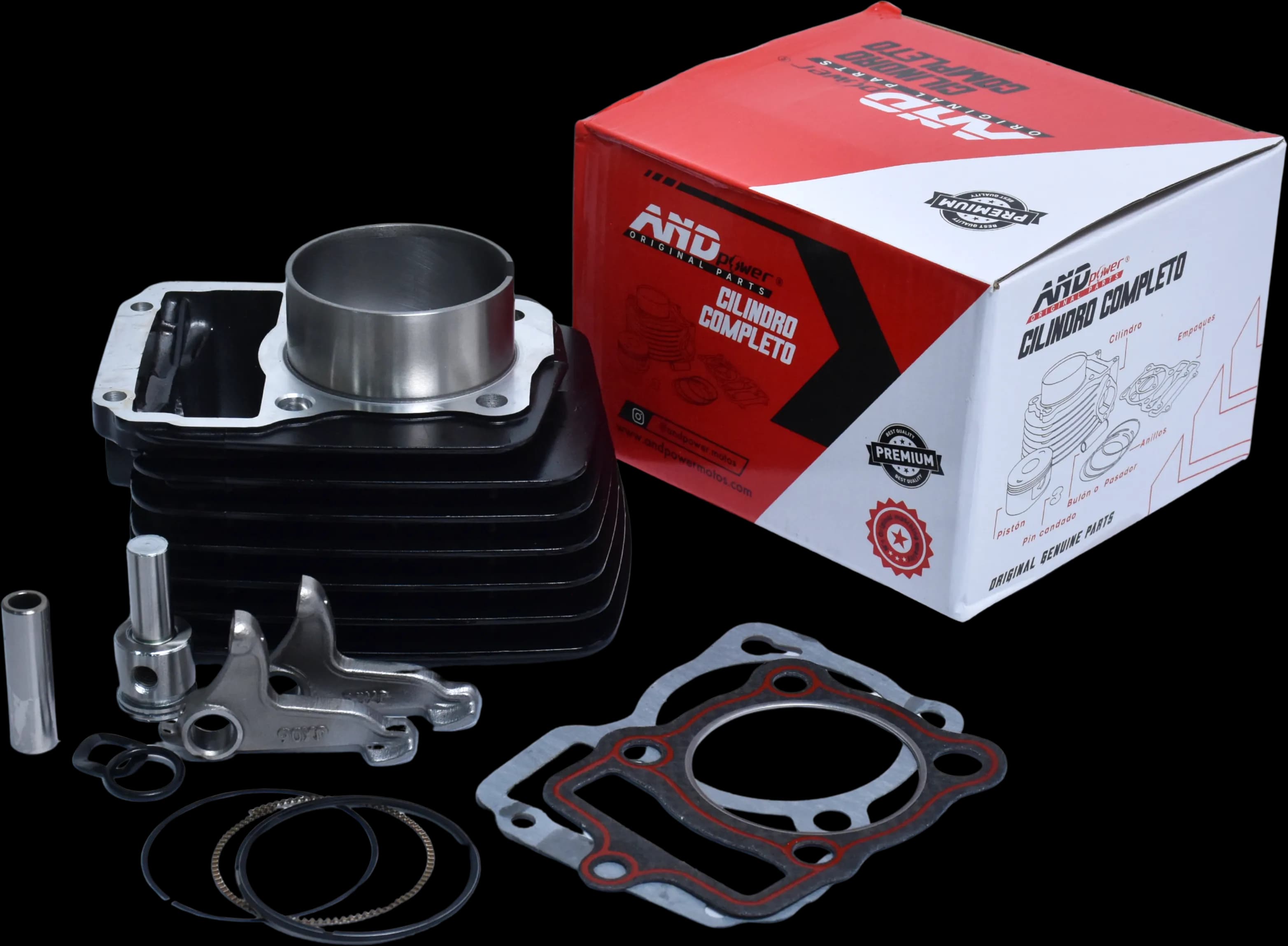 KIT CILINDRO AKT 150/SOCIALISTA P13 CON BALANCINES NEGRO - AND POWER