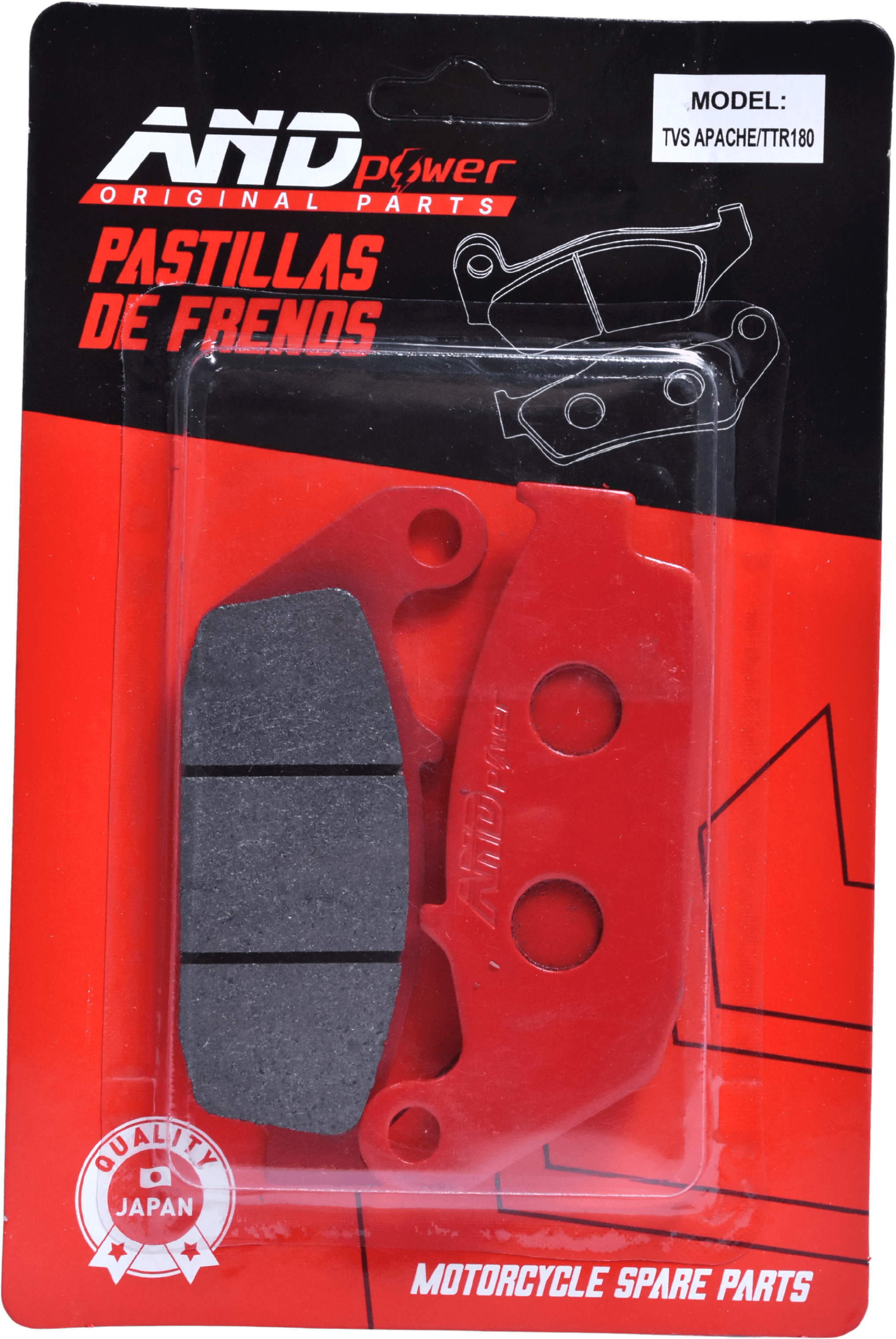 PASTILLA FRENO TRAS. TVS 160-180/TTR 180-200 - AND POWER