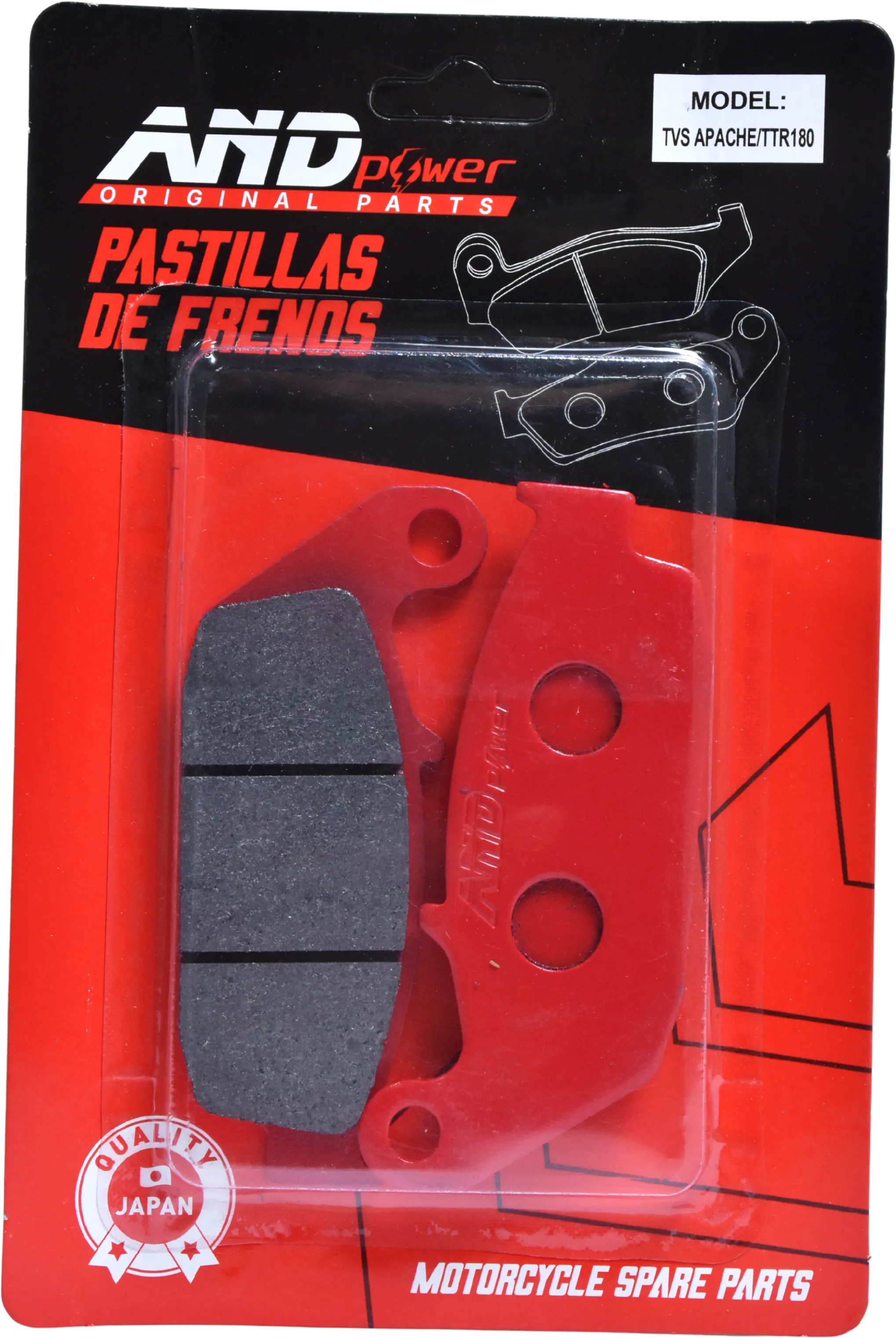 PASTILLA FRENO TRAS. TVS 160-180/TTR 180-200 - AND POWER