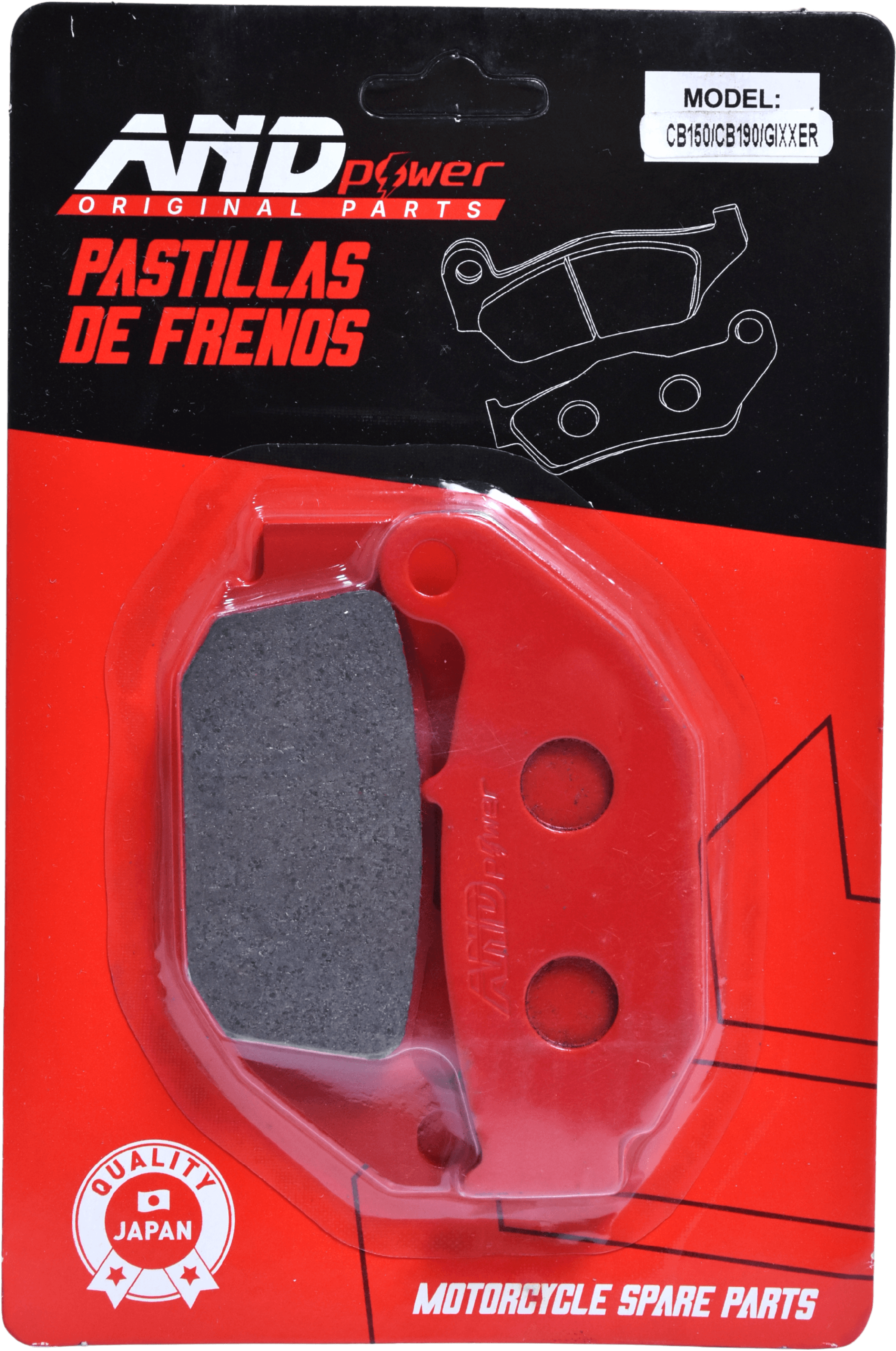 PASTILLA FRENO TRAS. CB150/CB190/ GIXXER 150 M.V - AND POWER