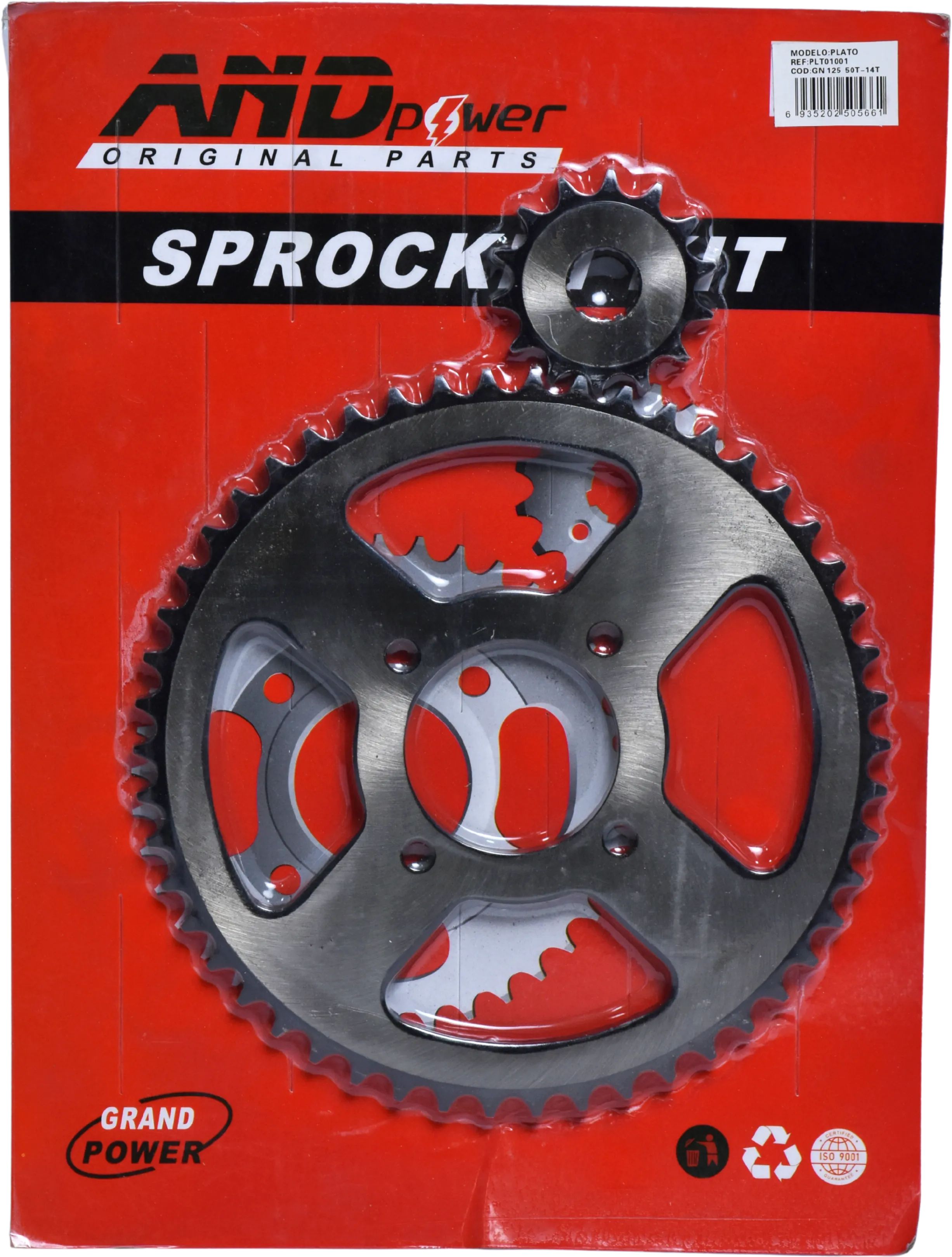 PLATO PIÑON GN 125 - 50T-14T - ACERADO - AND POWER