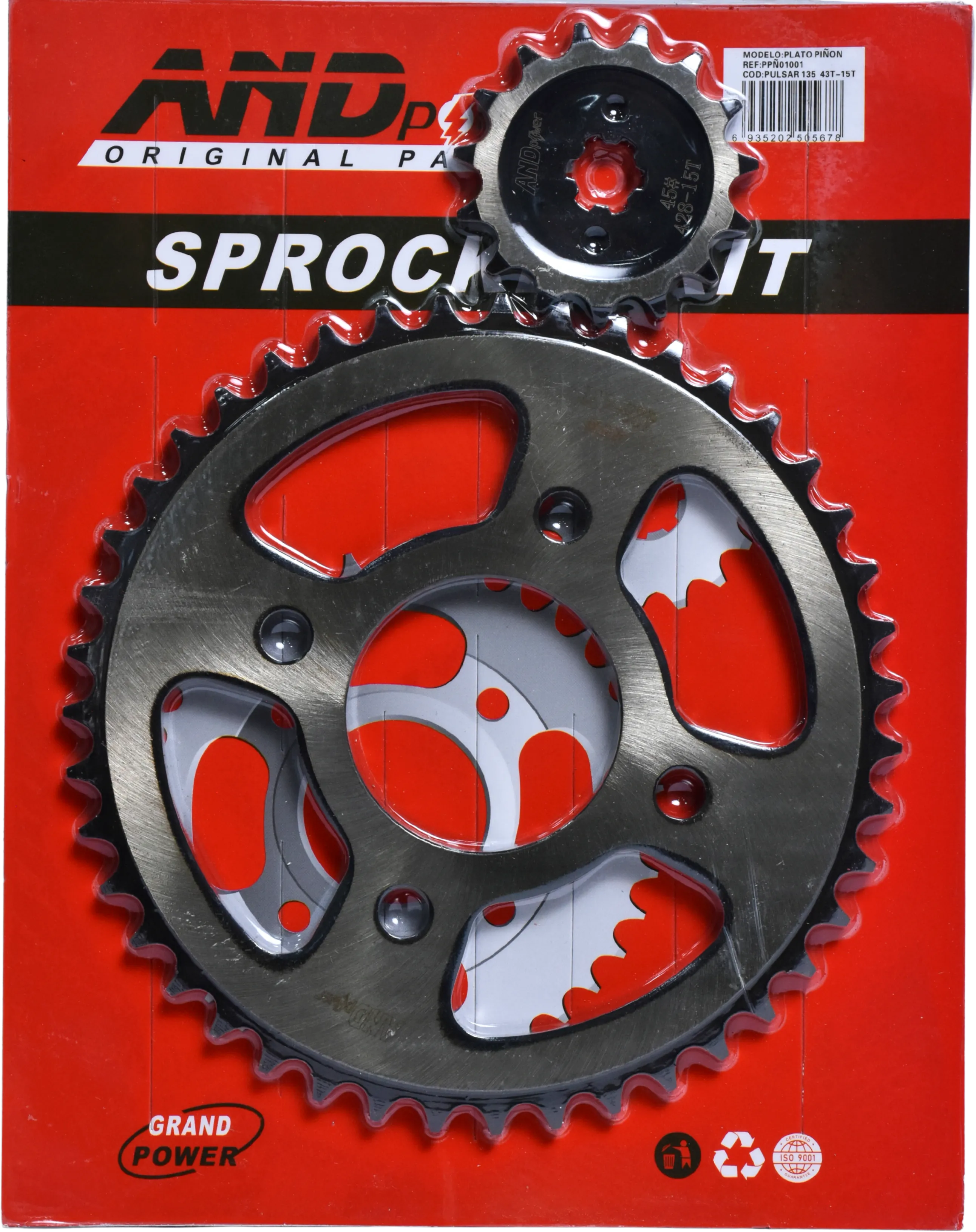 PLATO PIÑON PULSAR 135/DISCOVER ST- 43T-15T - AND POWER
