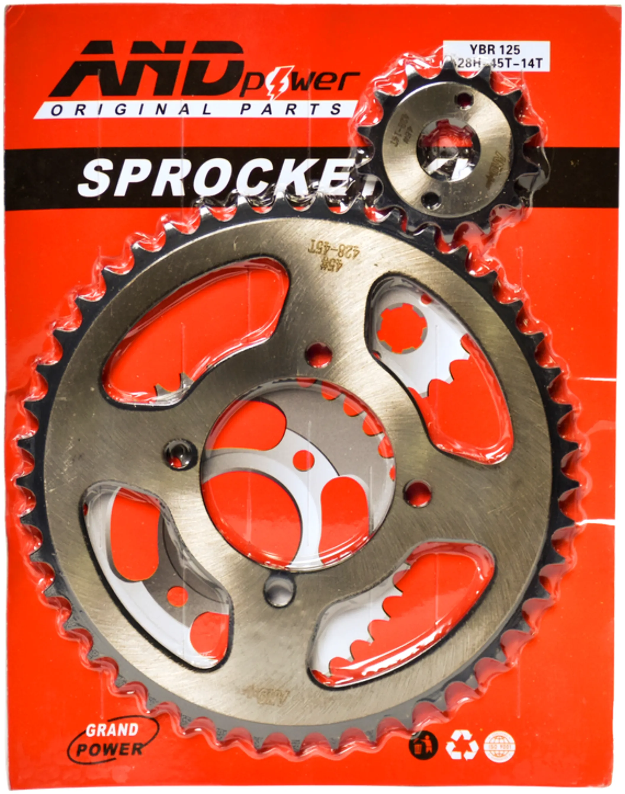 PLATO PIÑON YBR/LIBERO 125 - 45T-14T_ ACERADO - AND POWER
