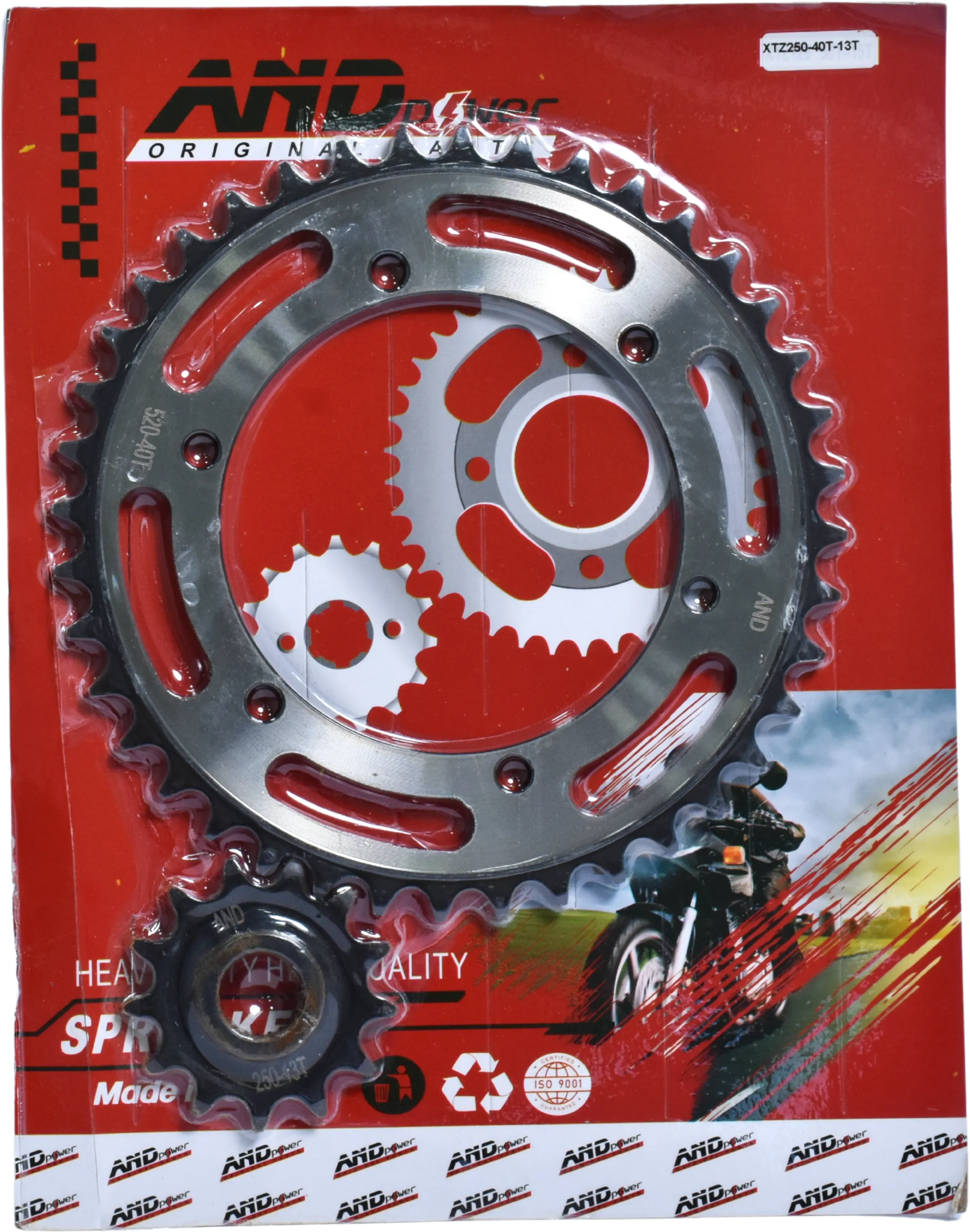 PLATO PIÑON XTZ 250 - 40T-13T - ACERA- DO - AND POWER